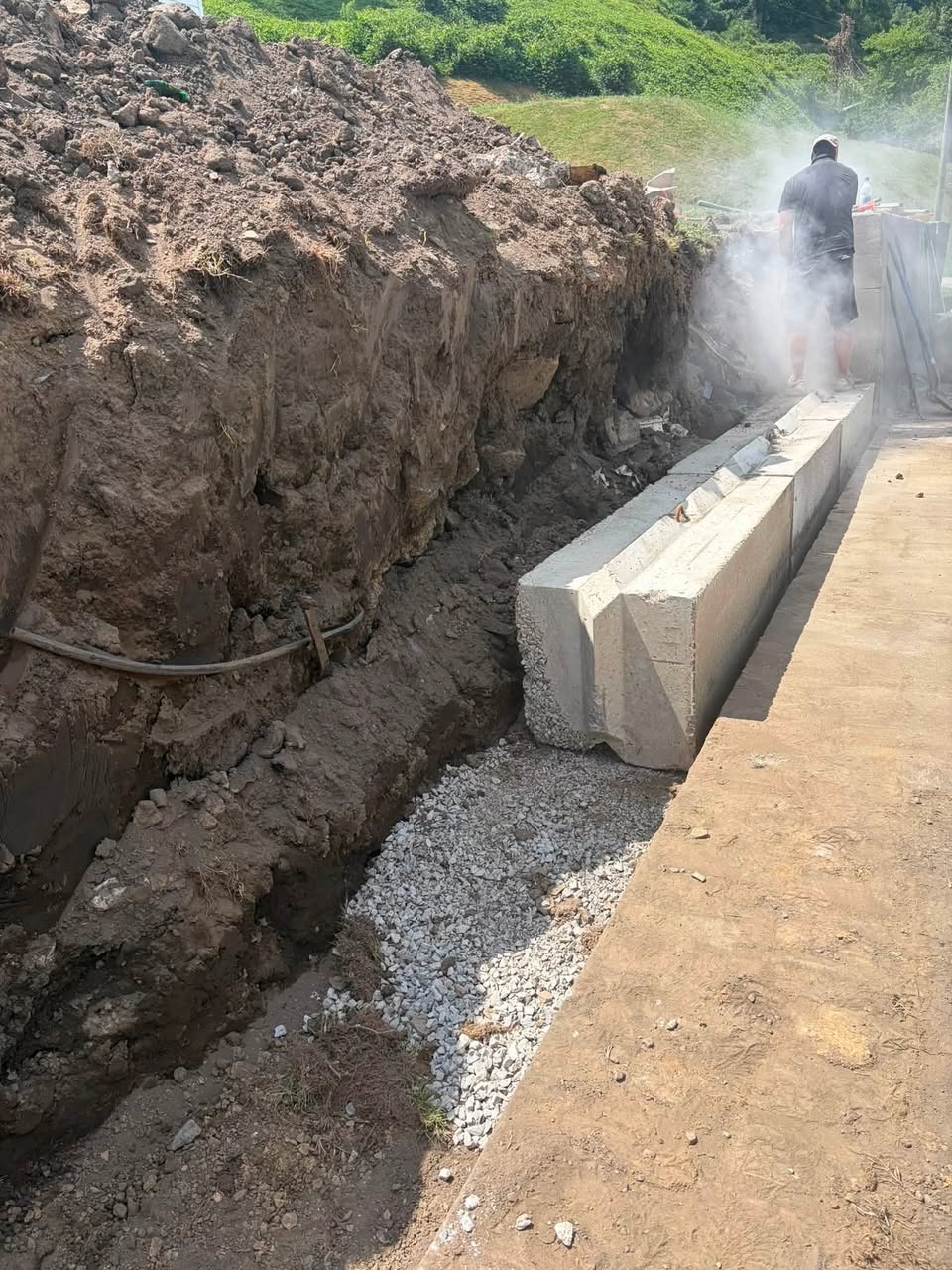 Premier Builders retaining wall excavation